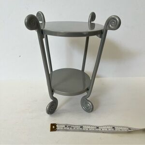 American Girl Doll Two Tier Cafe Bistro Bar Serving Cart Display Table Tray 6.5”